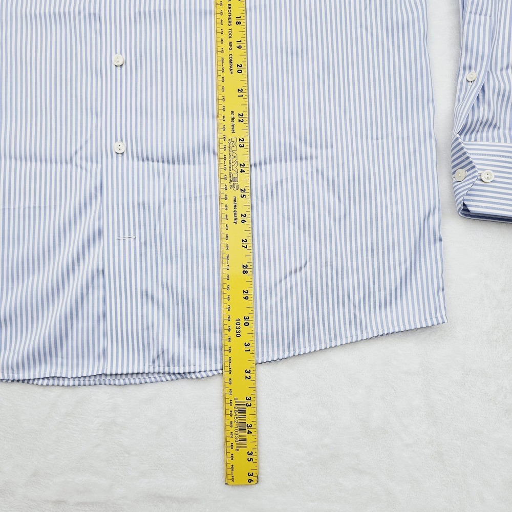 NEW Eton Mens 17 43 Dress Shirt Blue Striped Classic Preppy Business Ivy - Picture 7 of 11